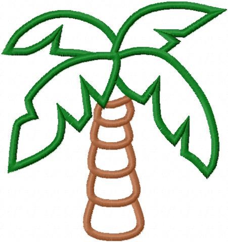 Palm Tree Digital Embroidery Machine Applique by ZoeysDesigns