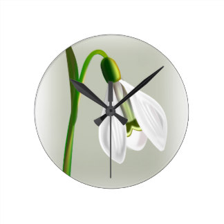 Flower Clipart Wall Clocks | Zazzle