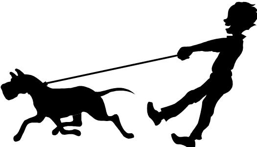 Walking Dog Black And White Clipart