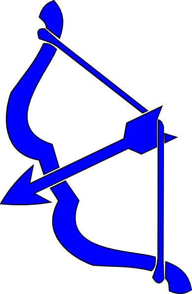 Blue Bow N Arrow clip art - vector clip art online, royalty free ...