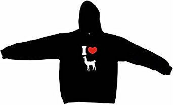 Amazon.com: I Heart Love Llama Silhouette Men's Hoodie Sweat Shirt ...