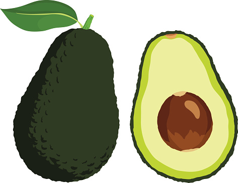 Avocado Clip Art, Vector Images & Illustrations