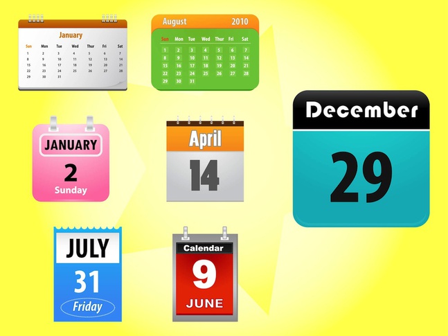 Calendar application icons vector pack Vector | Free Download