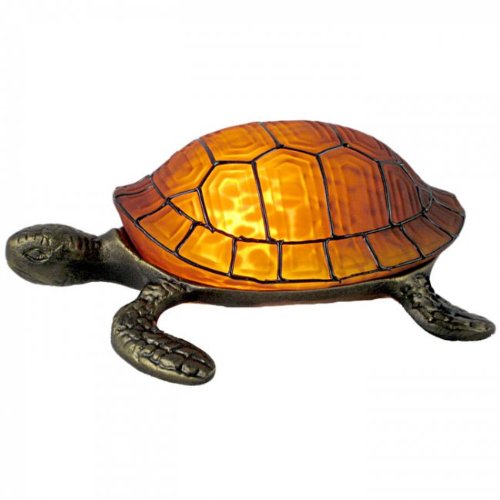 Pretty Amber Glass Turtle W/black Table Lamp- 4495 - - Amazon.com