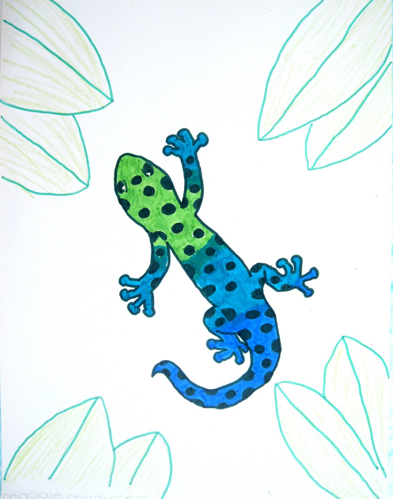 Summertime Geckos | Art class ideas