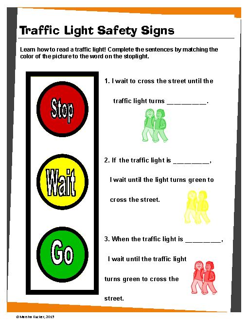 activities with road signs kindergarten worksheet spanish