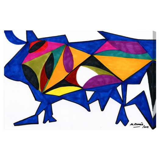 Oliver Gal Bull Sunrise Graphic Art on Canvas | AllModern