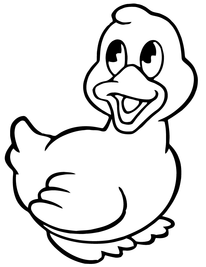 Cartoon Baby Duck Coloring Page | Free Printable Coloring Pages