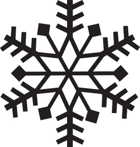 Snowflake Clipart Image - clip art illustration of a silhoutte of ...