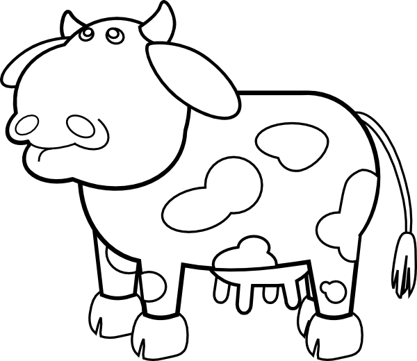 Cow Outline clip art - vector clip art online, royalty free ...