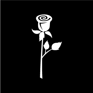 Flower Clipart - White Cute Lonely Rose with Black Background ...