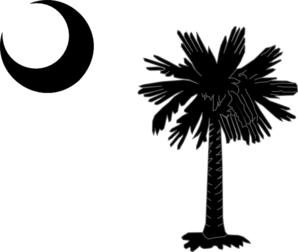 South Carolina State Flag Palmetto And Crescent Moon In Black Clip ...