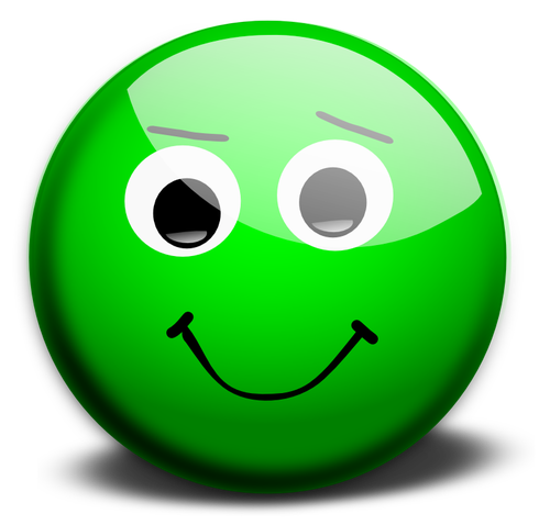 Green happy face vector drawing | Public domain vectors