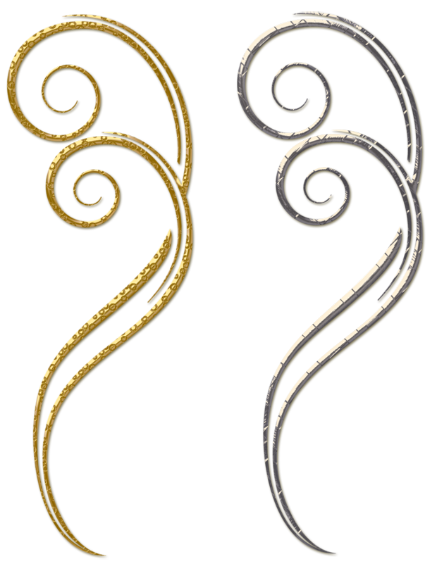 Gold and Silver Decorative Ornaments PNG Clipart