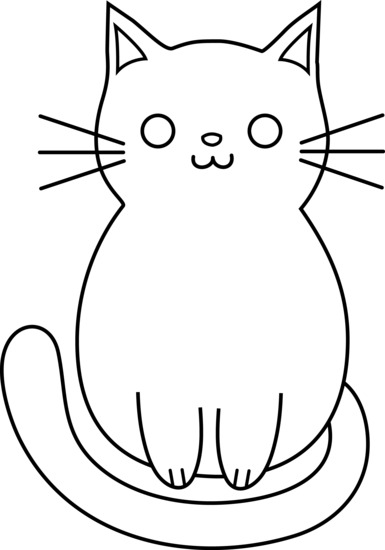 Cat Black And White Clipart - Tumundografico