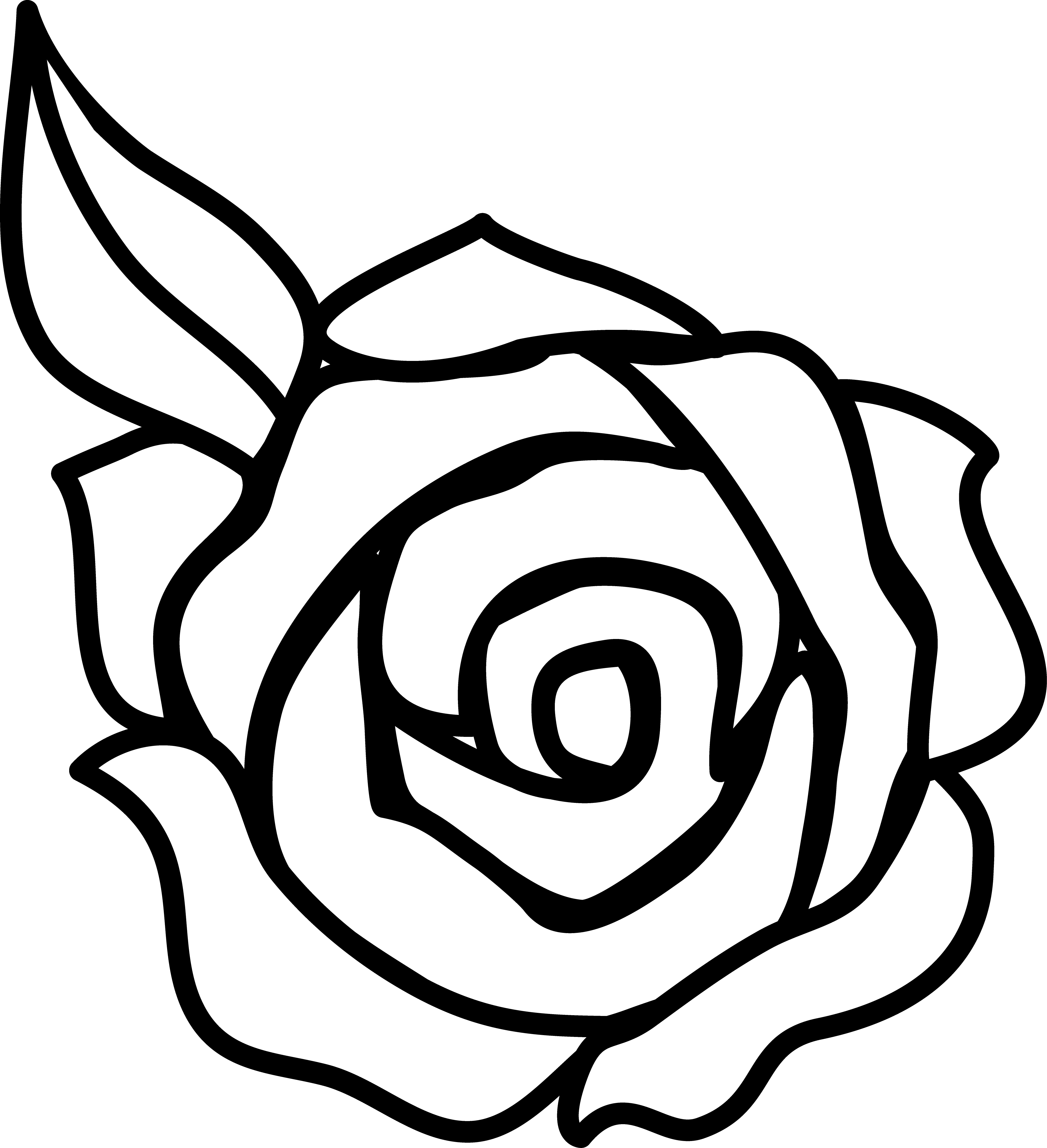 Rose Outline Clipart