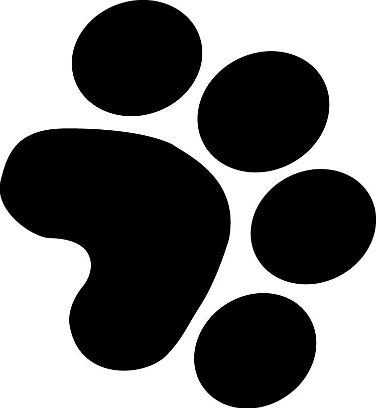 Black paw print clipart