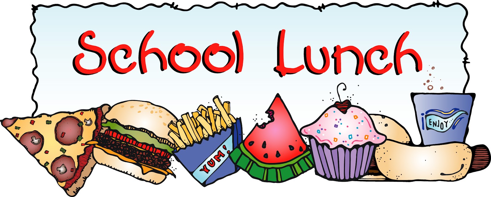 School lunch and breakfast clipart