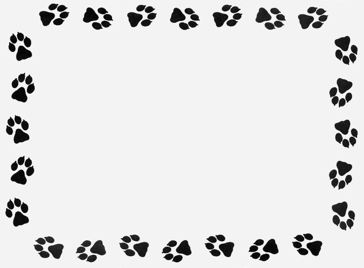 Paw print border clipart free