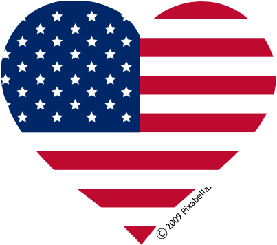 Usa Flag Heart Clipart