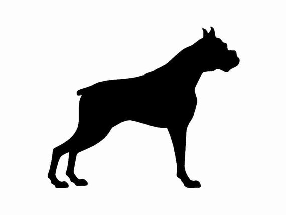 Boxer v2 Dog Silhouette Custom Die Cut Vinyl by StickEmUpDecalsAZ