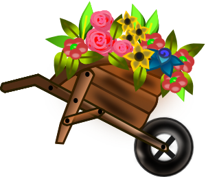 Flower Wheelbarrow Clip Art - vector clip art online ...