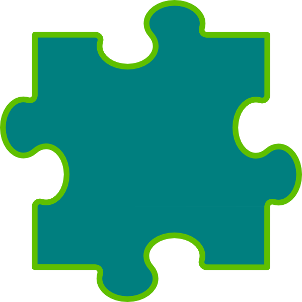 Blue-green Puzzle Piece Clip Art - vector clip art ...
