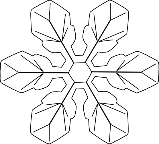 Clip Art: Snowflake 1 Black White Line Art ...