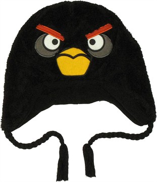 Angry Birds Black Plush Lapland Beanie