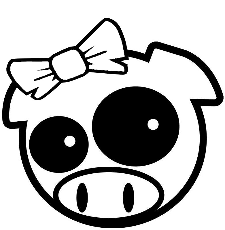 A head of a girl pig girl clipart