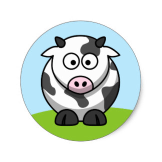 Cartoon Dairy Cow Stickers | Zazzle
