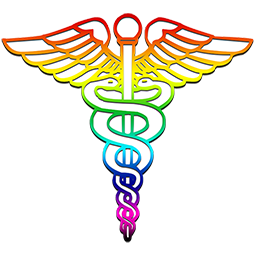 Caduceus medical logo rainbow clipart image - ipharmd.net