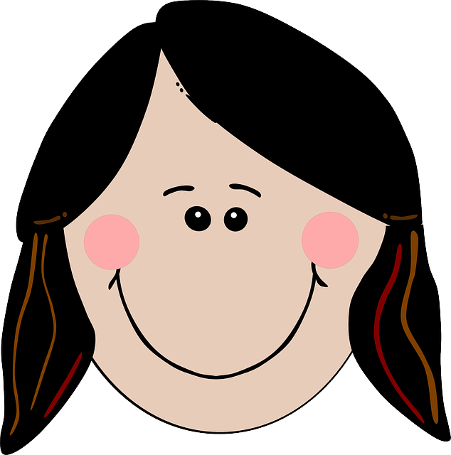 Cartoon Girl Smiling Clipart