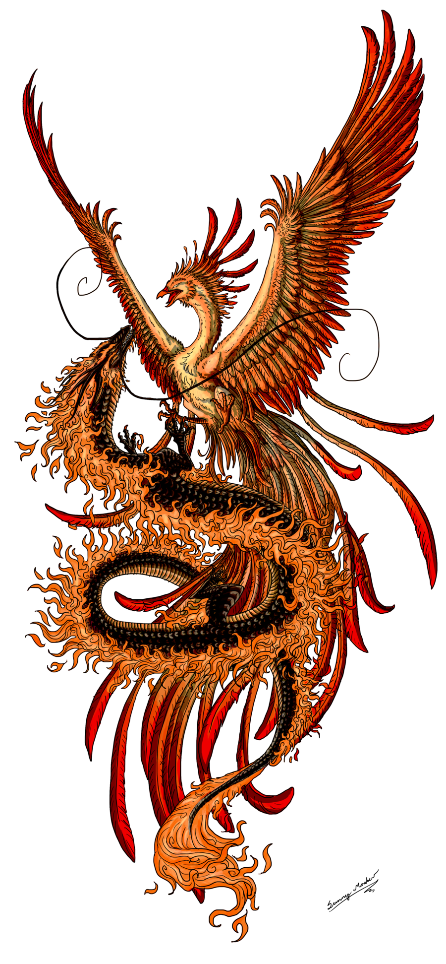 Rando | Phoenix, Chinese Dragon Tattoos and Dragon Tatto…