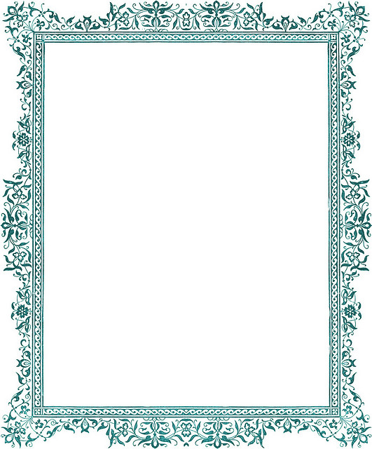 Decorative clip-art Victorian border, antique green | Flickr ...