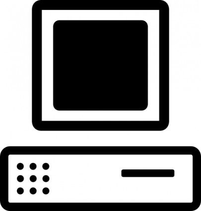 B W Cartoon Computer Base Monitor clip art Free vector in Open ...