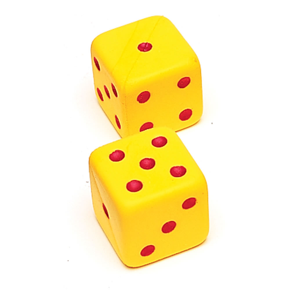 Dice, Large Rubber Dot Dice, Set of 2 | ETA hand2mind