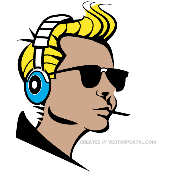 Boy Listening Music Clip Art Image | Download Free Vector Art ...