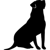 Dog sitting silhouette clipart