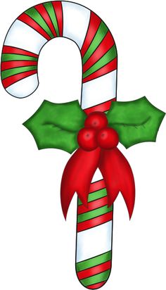 Santa candy cane clipart