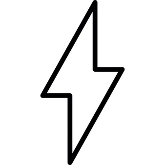 Electrical storm weather symbol of black lightning bolt shape ...