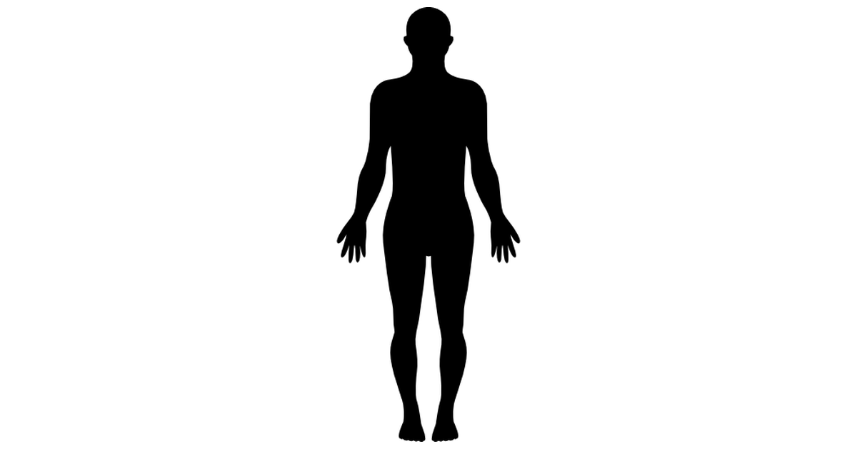 Standing human body silhouette - Free people icons