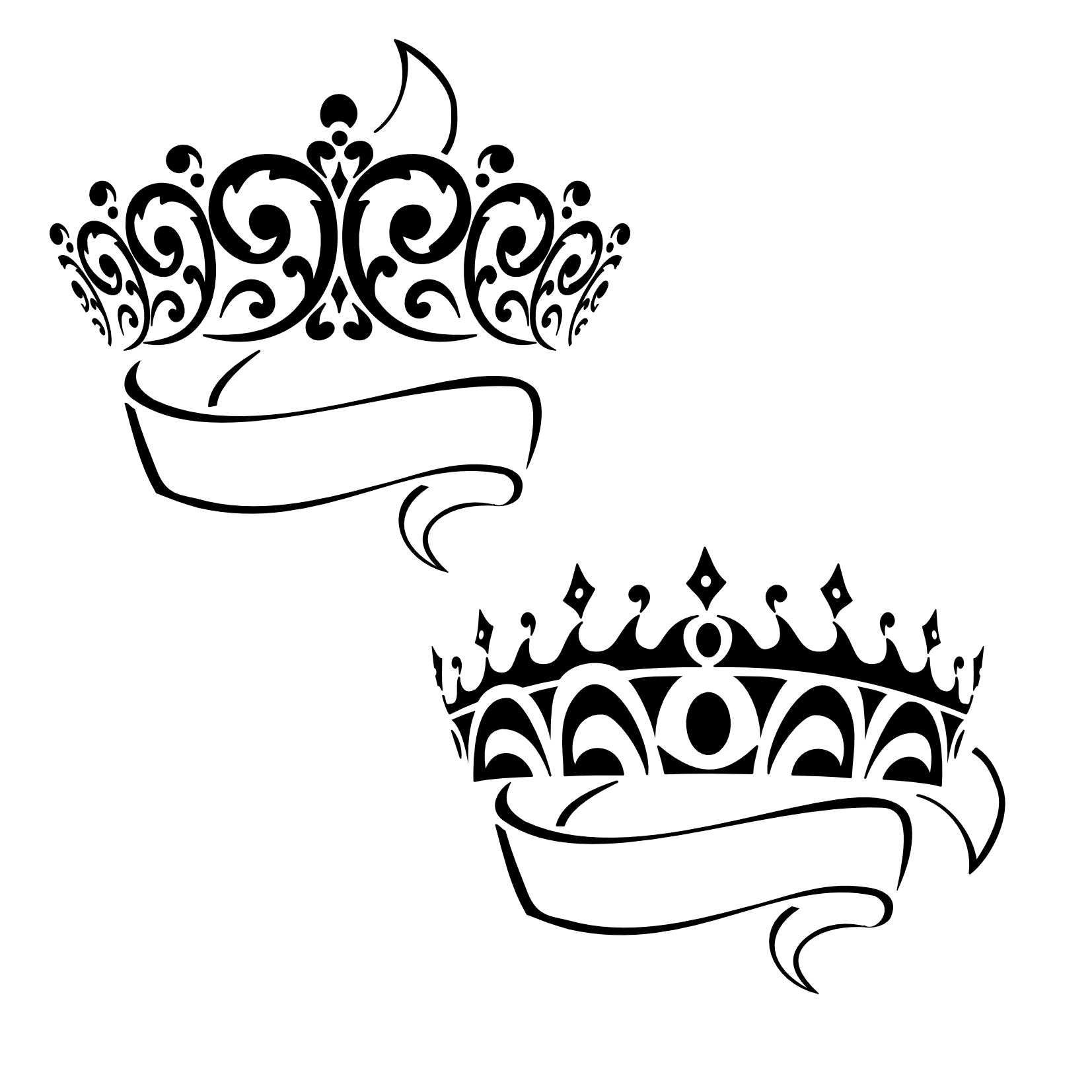 Prince and princess crown clipart