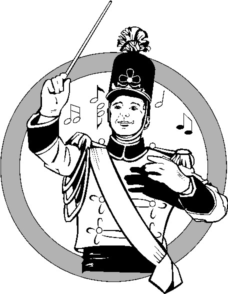Marching band black and white clipart - dbclipart.com