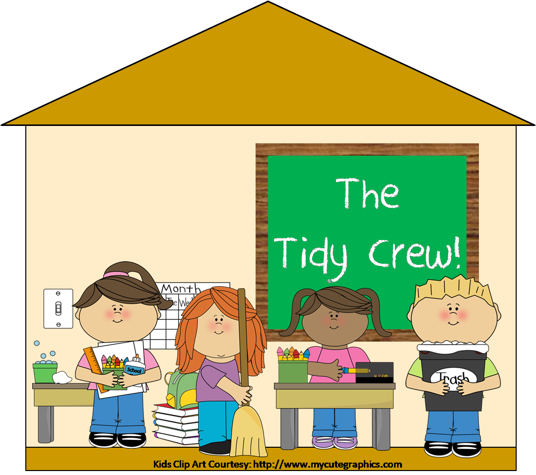 Children Tidying Up Clipart