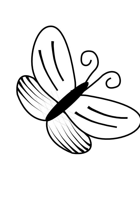 Simple Butterfly Black And White | Free Download Clip Art | Free ...