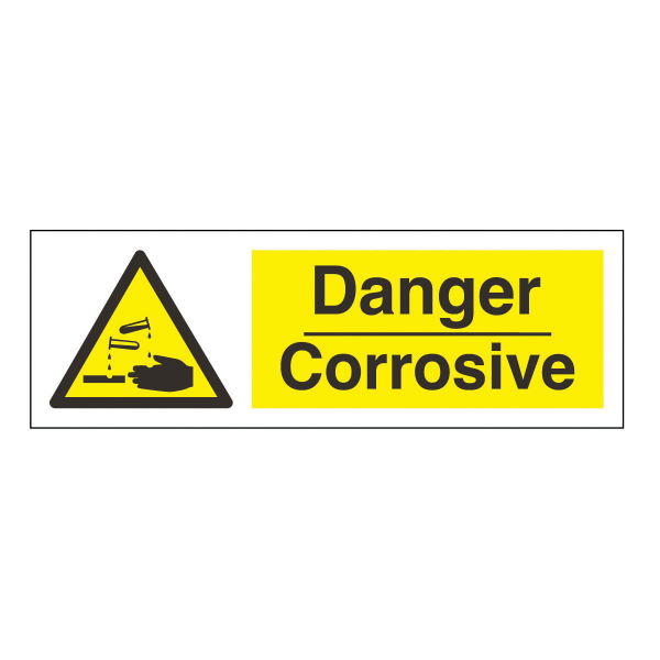 Danger Corrosive Safety Sign - Hazard & Warning Sign from BiGDUG UK