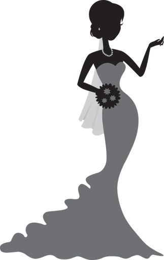 Bride silhouette clipart