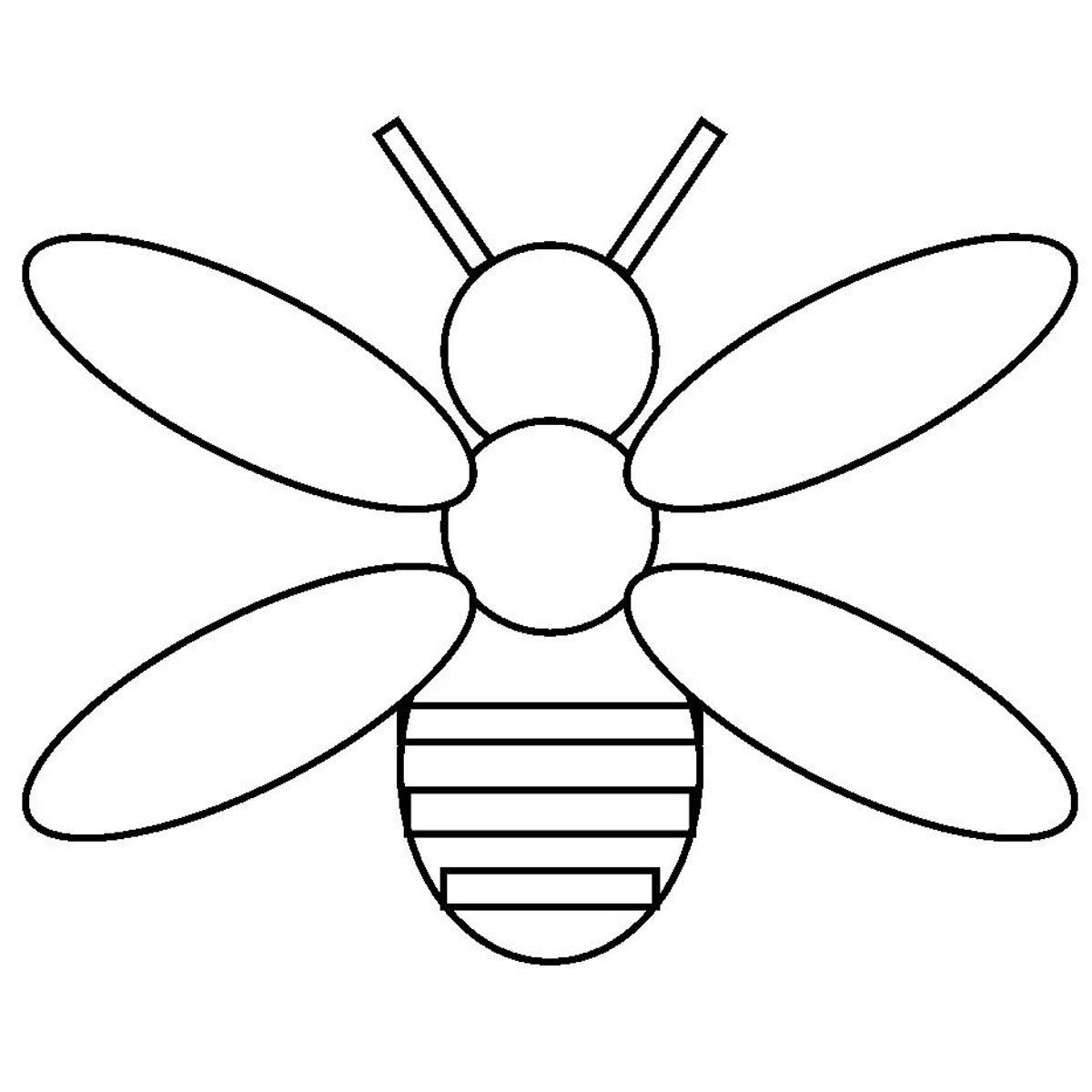 Simple Bee Stencil - InspiriToo.