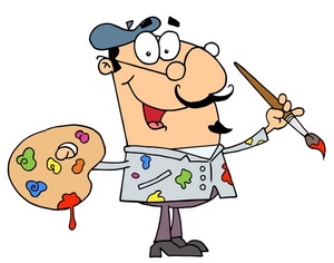 Artist Clipart Image - An Artist Holding a Palette and Paintbrush.